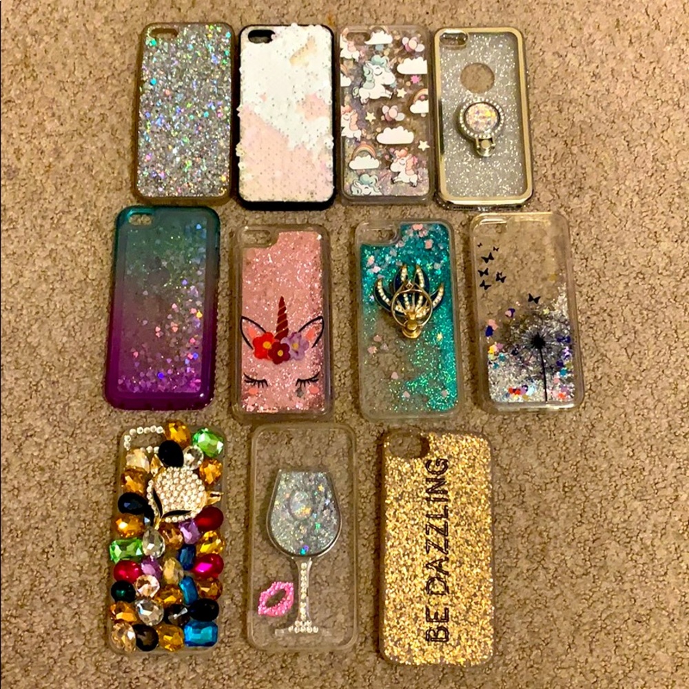 iPhone 5se glittery cases galore!